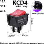 1 PCS,30/40A 250V AC High Current,ON/OFF,Special for Eelding Machine,KCD4,Sterling Silver Point,Rocker Power Button Switches