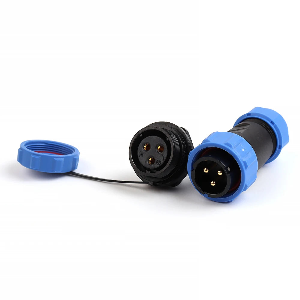 LP/SP21 IP68 Back Nut Screw crimp Panel Mount Connector Outdoor Waterproof 2/3/4/5/6/7 Pin Welding Free Male Plug Female Socket
