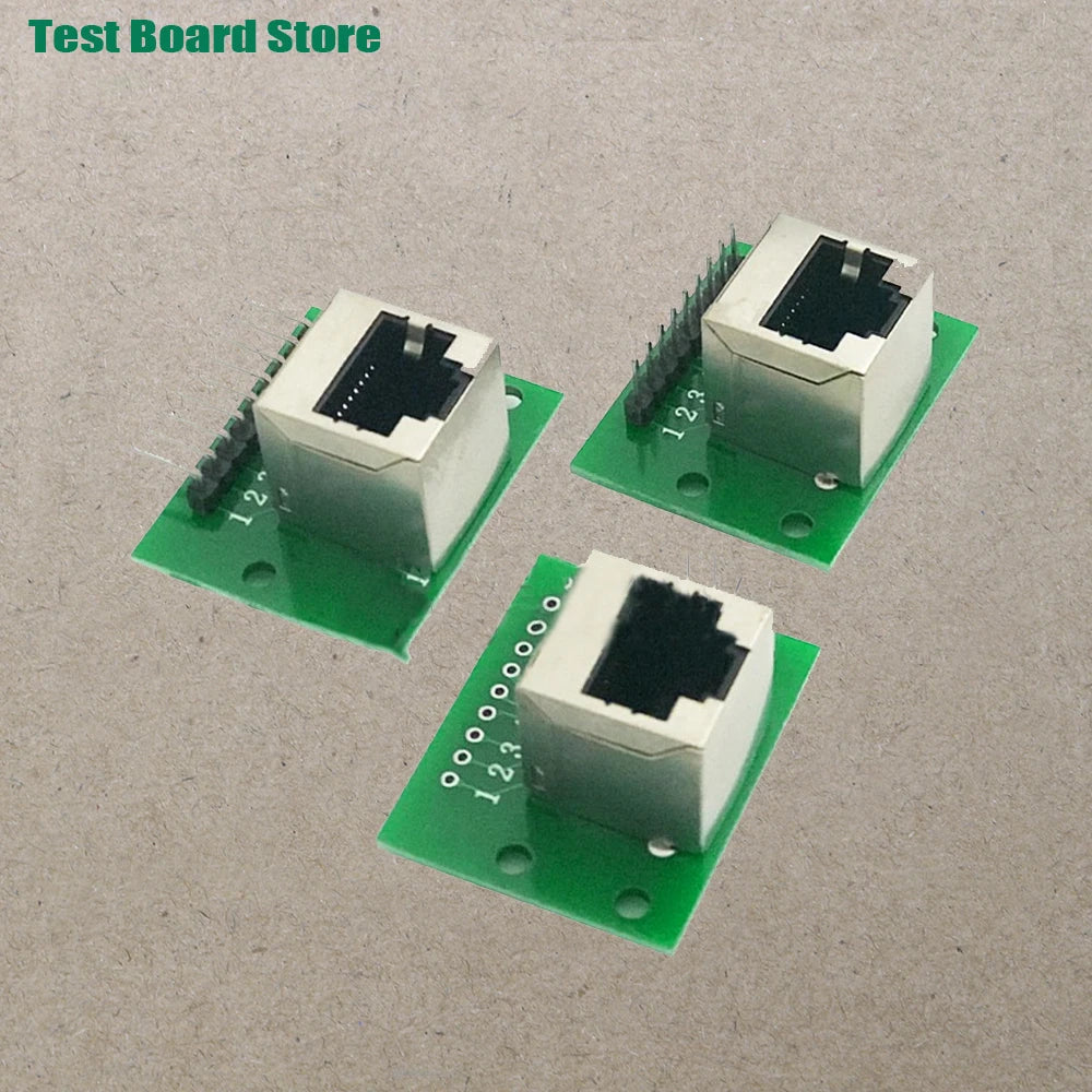 1Pce RJ45 Ethernet Port 8P Vertical Horizontal Test Board Bent Pin Straight Pin Network Port Adapter Circuit Board Connector