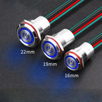 16 19mm Metal Pushbutton Switch High Current 10A Outdoor IP68 Self-Locking Reset Waterproof Start Power Button