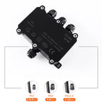 IP68 External Junction Box 4 Way Plug Line Coaxial Cable Connector Wire Range 3-12mm Outdoor External Electric Power Cord Case