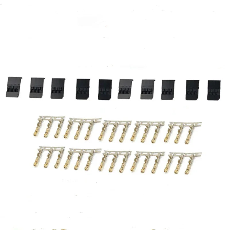 5/10 Pairs Jr Futaba Servo Receiver Connector Plug with Lock and Male Female Gold Plated Terminals Crimp Pin Kit for RC Battery