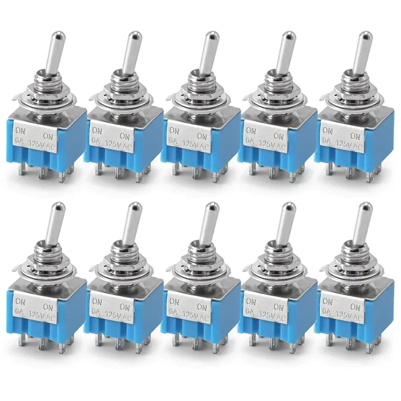 10PCS Toggle Switches Mini 3Pin 6Pin ON-ON/ON-OFF-ON Power Button Switch Car MTS-102 MTS-103 MTS-202 MTS-203