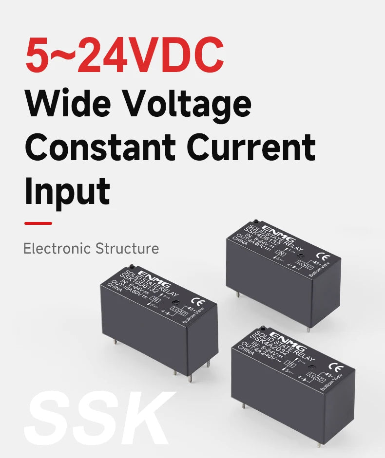 ENMG DC Inline 2 4 6 8 10 12 16-Way Solid State Relay Module RT-SSK Non-contact DC PLC AC Amplifier Board 5-24V Fuse Protections