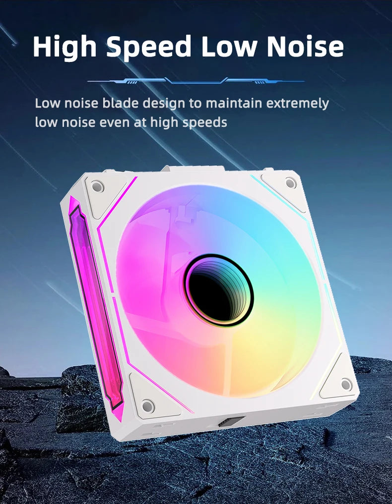 Coolcirc ARGB Infinity Mirror PC Case Fan - 3-Pack 120mm Free Wire-Splicing Cooling Fan with PWM Silent Fan for Computer Case