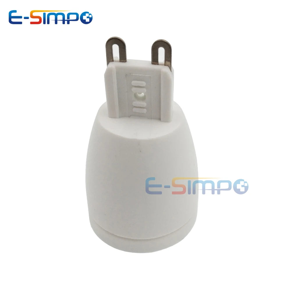 2pcs G9 to E14 E12 CFL LED Halogen 2Pin Base to EU US Standard Candelabra Chandelier Light Holder Socket Converter Adapter