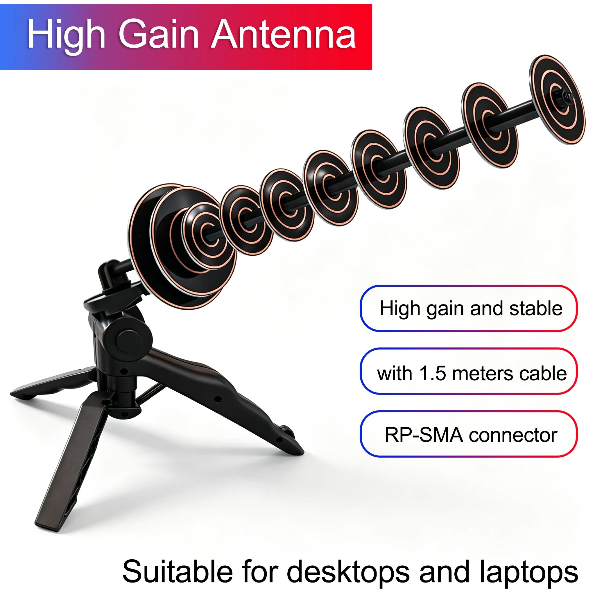 2.4G WiFi Directional Antenna  Transmission Yagi Antenna Long Range Transmission Antennas 30dB High Gain Antenna 2.35-2.55GHZ
