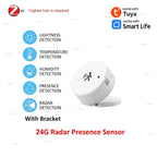 Zigbee Presence Sensor 24G Mmwave Radar Human Detector Motion/Static Detection For Tuya Z2M Smart Home Security Automation Alarm