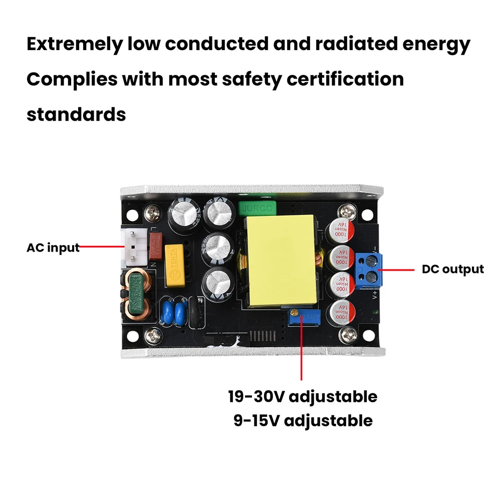 180W/120W High-Power Switching Power Supply Module Board AC190-265V to DC 9V-30V/AC100-265V To DC 9V-30V Adjustable Power Module