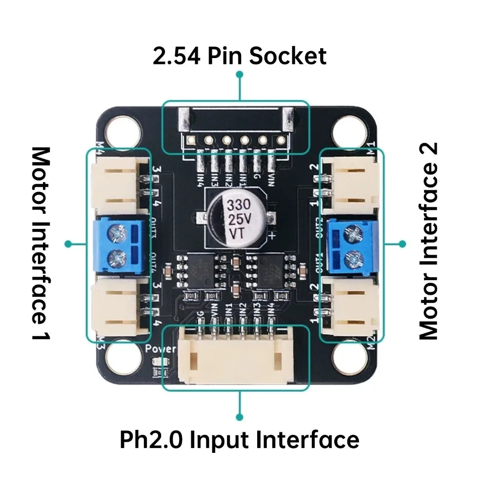 MD02 Dual Motor Driver Module 3-20V 3A Continuous 5.5A Peak PWM Control Replace L298N for Arduino 4WD Robot DIY Smart Car