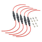 5PCS 5*20mm 6*30mm Glass Fuse Holder Screw Type 5X20mm with 22 20 18 16 14AWG Wire Cable 250V 5X20MM Glass Fuse Tube Fuse Casing