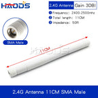 2PCS 2.4G Antenna Fold Glue Stick 3DBI WLAN Router Antenna Wifi Module Signal Enhancement 2400-2500mhz SMA Male Connector 6DBI