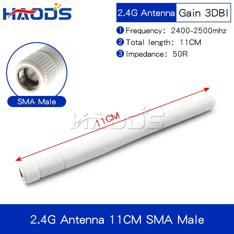 2PCS 2.4G Antenna Fold Glue Stick 3DBI WLAN Router Antenna Wifi Module Signal Enhancement 2400-2500mhz SMA Male Connector 6DBI