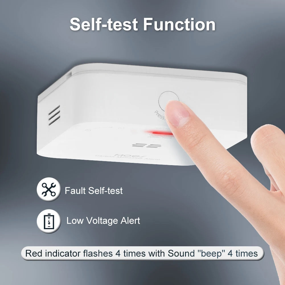 MOES ZigBee CO Detector Tuya Smart Carbon Monoxide Gas Alarm Sensor Wireless Household Leak Siren Smart Life App Phone Alerts