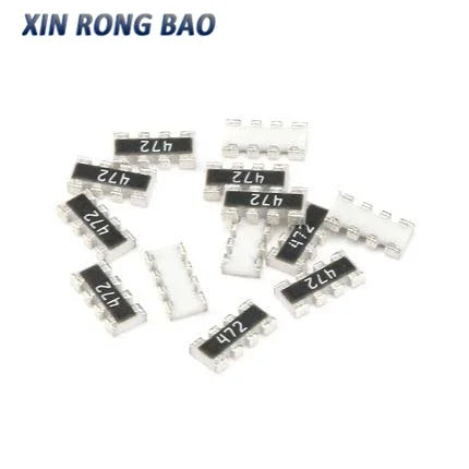 100pcs 0402*4 8P4R 2*4P SMD Network Resistor Array 0 4.7 5.1 10 22 33 47 49.9 51 100 220 1K 2K 3.3K 10K 100K 220K 470K Ohm 0R~1M