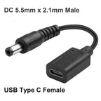 1pc USB Type C to DC 5.5mm X 2.1mm PD Trigger Power Charging Adapter Cable 20V 5A 100W 19-20V Laptop Drill Battery Router CCTV