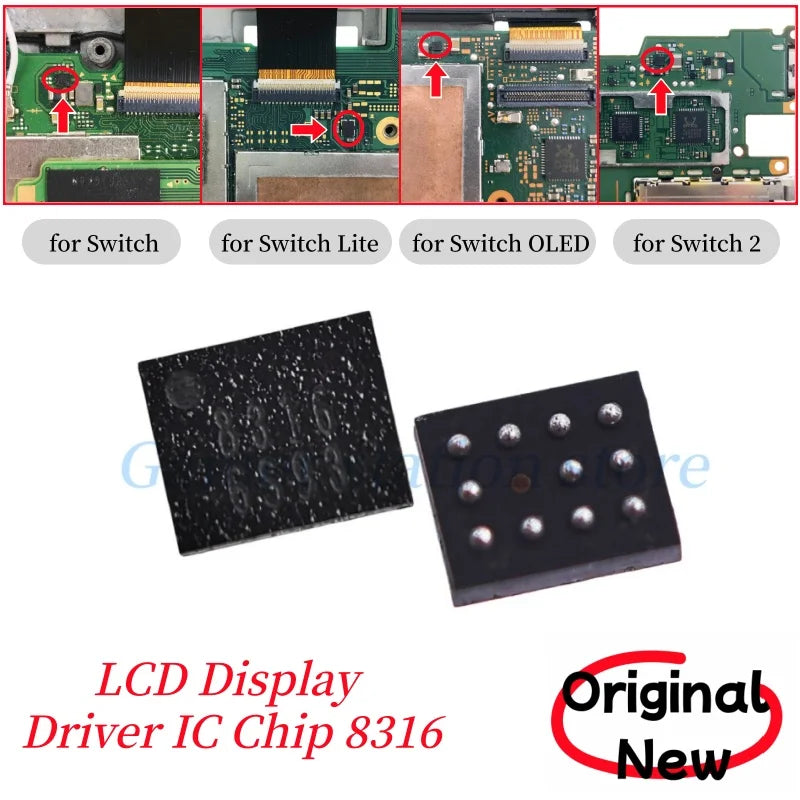 1/5/10/20/50/100PCS Original for Nintendo Switch NS Lite/OLED Switch 2 LCD Display Driver IC Chip 8316 Motherboard Fix Component
