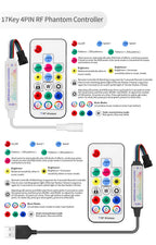 WS2811 WS2812B WS2813 WS2815 LED Pixels Strip Light Controller 3/4PIN USB/DC RF 14/17/21Keys LED Tape Remote Controller DC5-24V