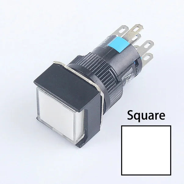 5V 12V 24V 220V 16mm Plastic Momentary LED Illuminuted Maintained Self-locking Push Button Switches Latching Push Button Reset