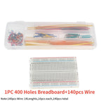 400 Tie Points Solderless Breadboard Kit PCB 140PCS/840PCS 14 Lengths Jumper Wire Dupont Line 10CM DIY Mini Test Protoboard Kit