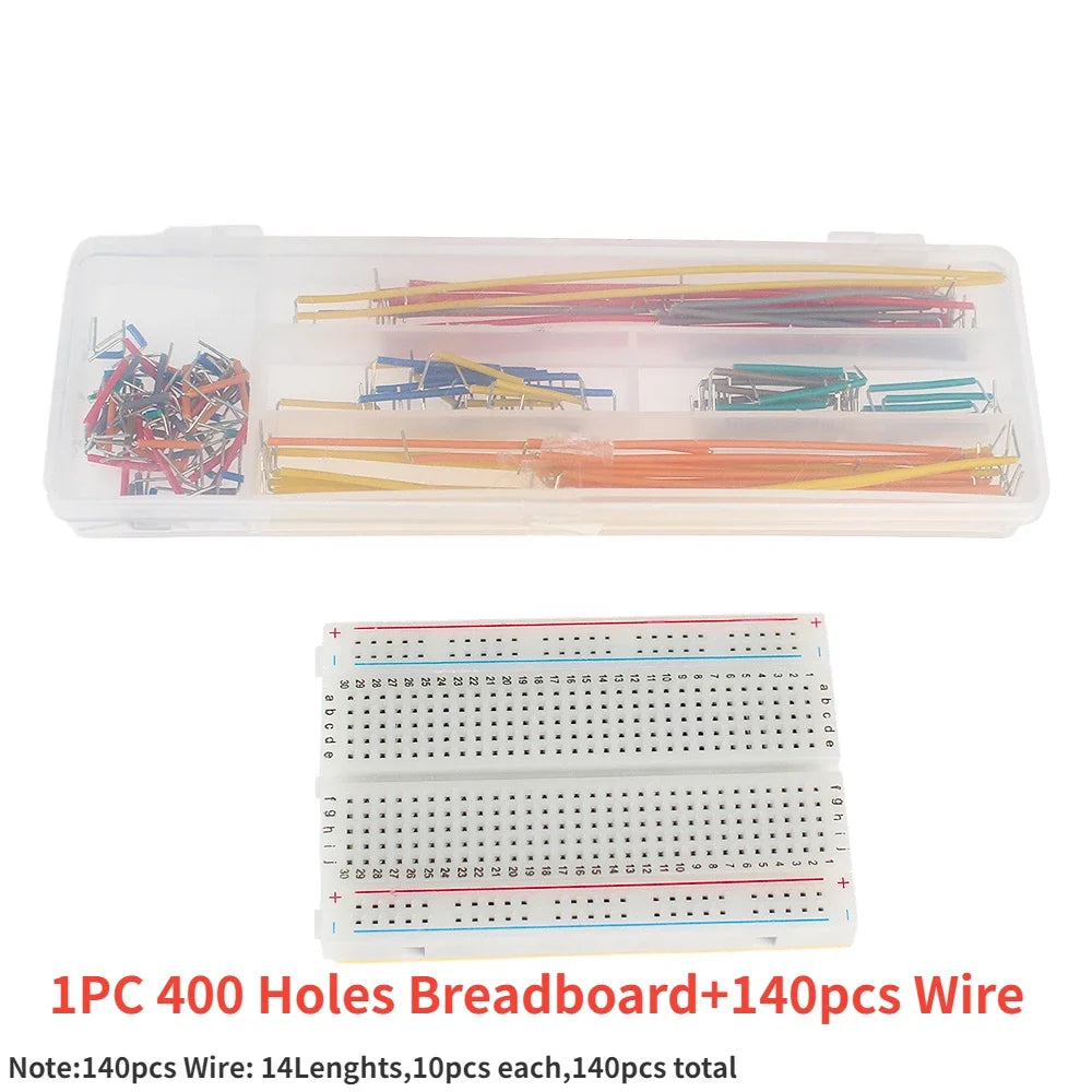 400 Tie Points Solderless Breadboard Kit PCB 140PCS/840PCS 14 Lengths Jumper Wire Dupont Line 10CM DIY Mini Test Protoboard Kit