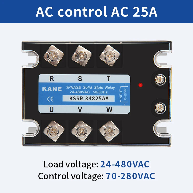 SYTH DC-AC 3-32V AC-AC 70-280V Three Phase SSR Solid State Relay 3P SSR Module 10A 25A 40A 60A 80A 100A 120A