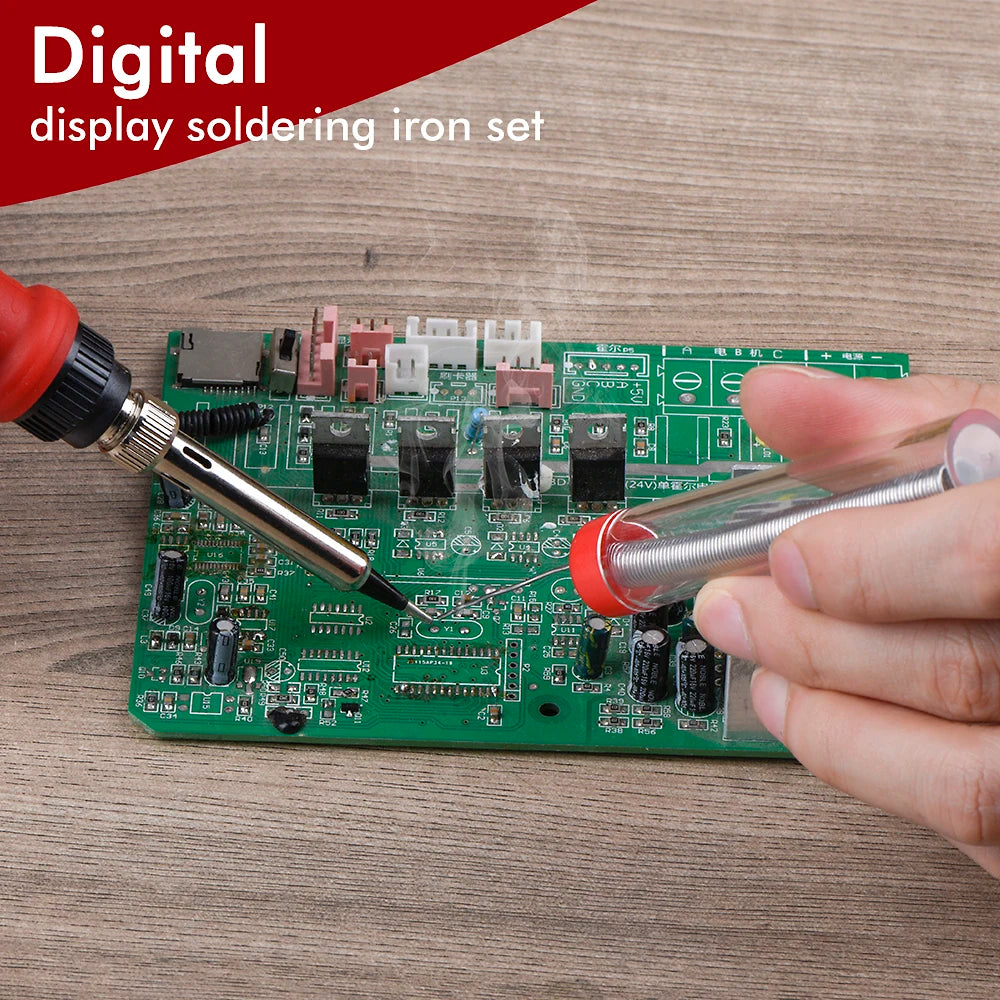 JCD Soldering Iron kits With Digital Multimeter 100W 220V/110V Multi-function Button Solder Station Adjustable Temperature 908U