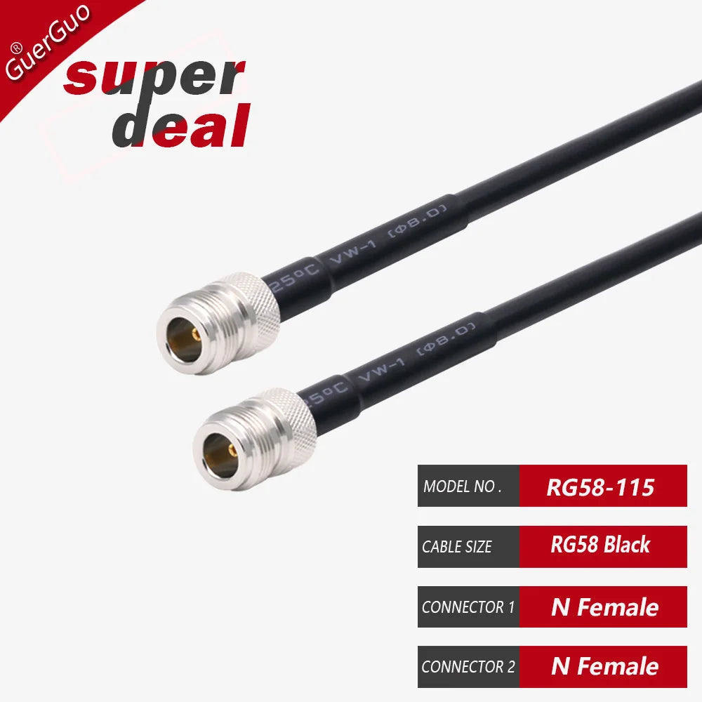 RF Connector N to N RG58 Cable N Male to N Male Female RF Coax RG-58 Pigtail 3G 4G 5G LTE Antenna Extension Jumper