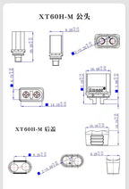 XT30U XT60U XT60H XT90 Plug Connector Male / Female with 18/16/14/12/10 AWG Cable Dual Extension Battery for RC Battery Cable