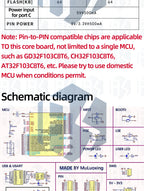 STM32F103C8T6  ch340 ARM Cortex-M3 Core Development Board, 72MHz MCU Module, 64KB Flash 20KB SRAM, 37 GPIO for Arduino