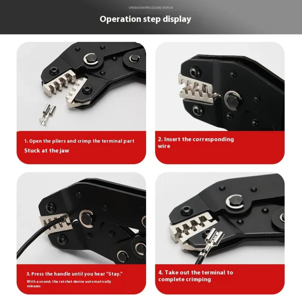 Crimping Tool For Dupont JST MOLEX Terminals,No/Pre Insulated Ferrules,Butt Connectors,Solar & Coax Connectors SN-58B 2549 2546B