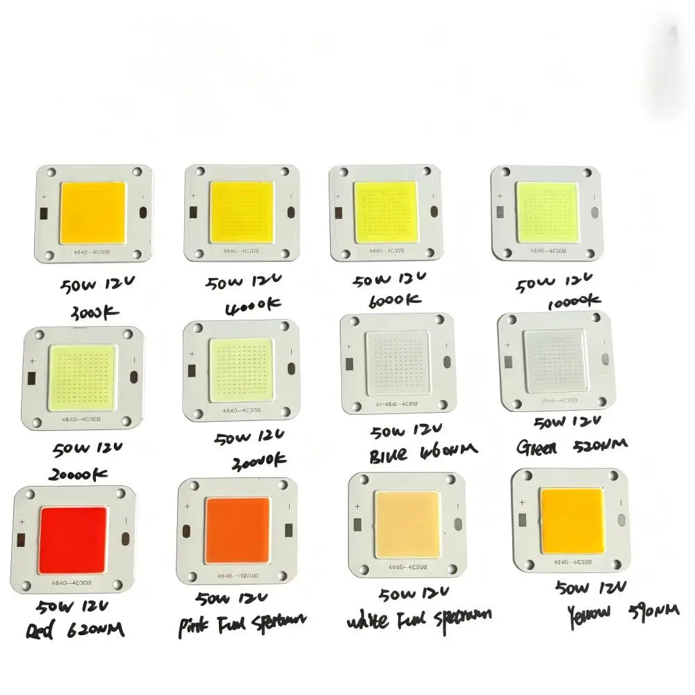 DC12V 32V 50W LED COB Integrated Smart IC Driver High Power 12V COB LED Cold White Warm White Red Blue Green Orange Full Spectru