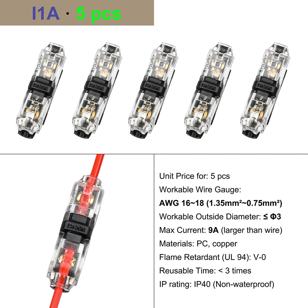 Cable Terminal Electric Wire Connector Clamp Block Quick Splice Scotch Lock Crimp for LED Car Wiring Joint Kit Tool Accessories