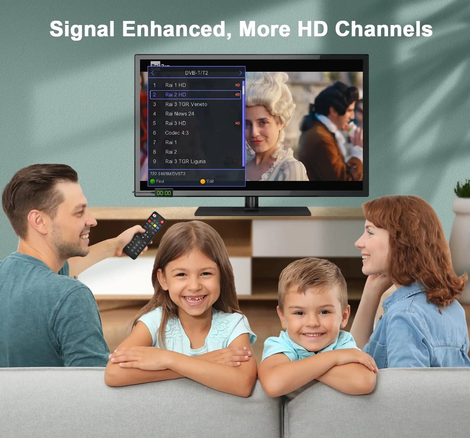 Dluxury U3mini DVB T2 DVB C Digital TV Decoder HD Free TV Channels 7Days EPG TV Tuner for Spain France Itlay Columbia ect