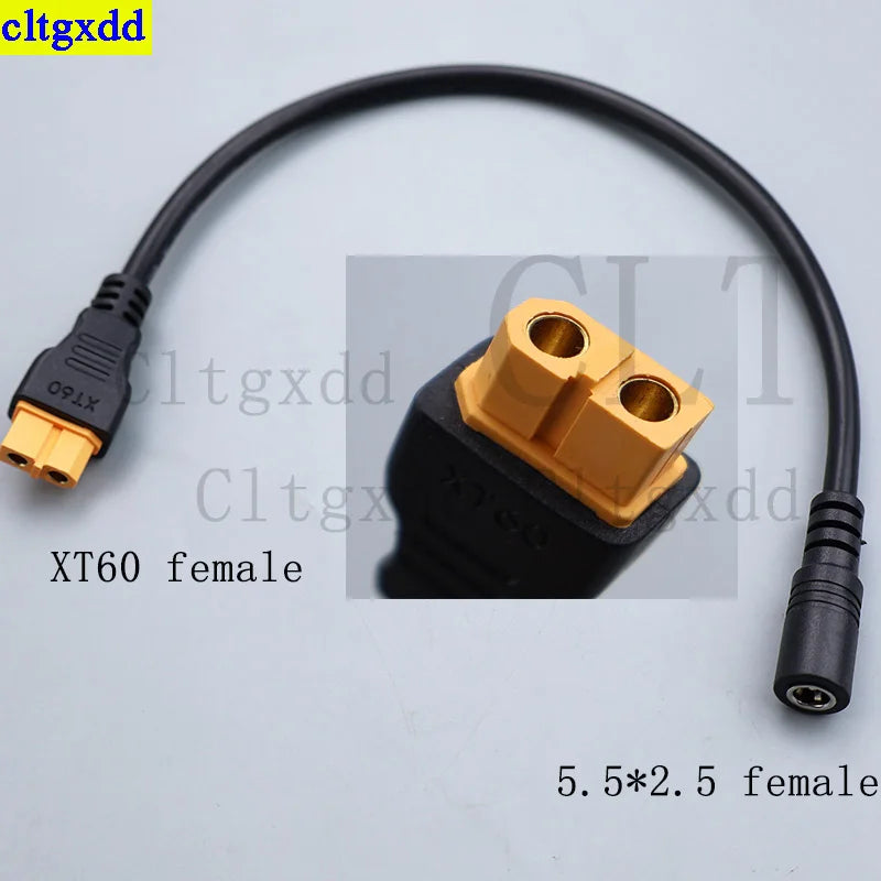 Cltgxdd 1piece XT60 Male and Female Socket to DC 5.5x2.1/5.5x2.5mm Socket Adapter for FPV Monitor Drone Video Glasses Adapter