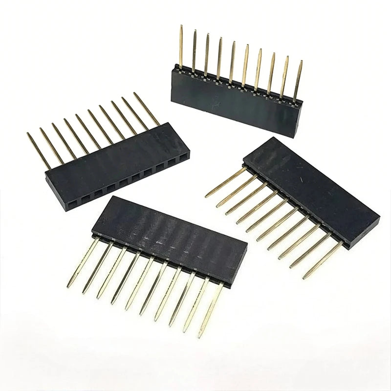 20pcs PC104 2.54mm Single Row 1X2P-40P Industrial Female Socket Single Row Rohs PH8.5mm Long Pin L11mm Female Header for Arduino