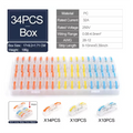 Boxed 34PCS Lever Quick Home Wire Connectors Terminals Conductor Spliceable Butt Wiring Block Reusable Electrical Connectors