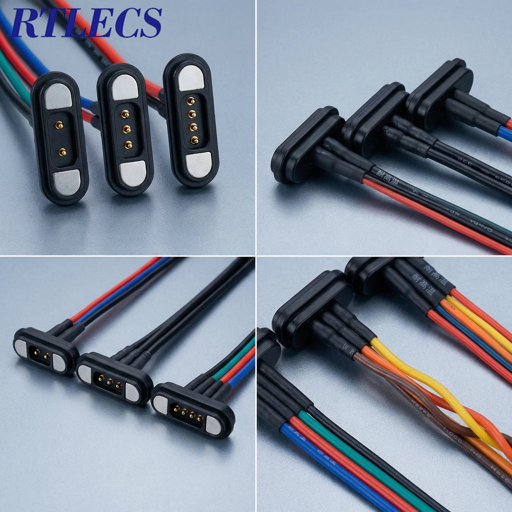 3A Magnetic Spring Loaded Pogo Pin Connector 5-24VDC 2/3/4 Pin Male Female Blind Led Lamp Snap-on JST SM JR Servo Extended Cable