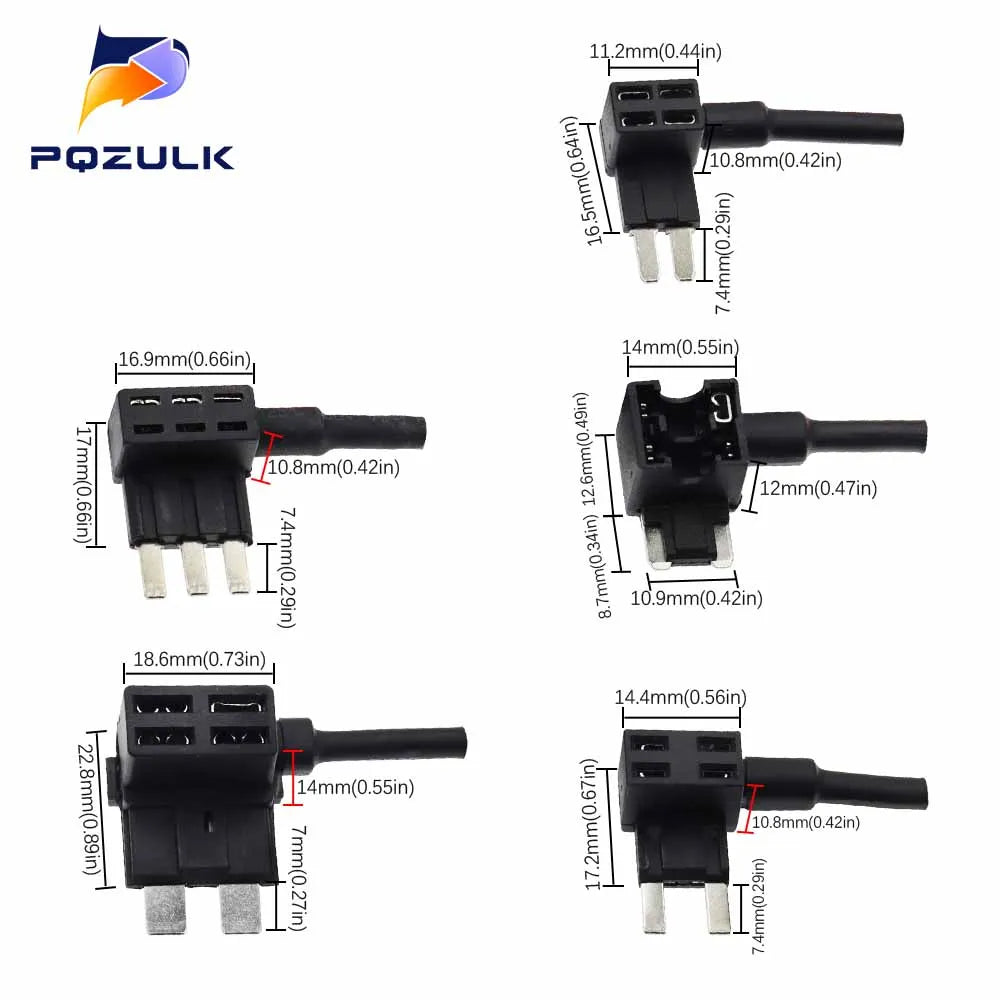 12V Mini Small Medium Size Car Fuse Holder Add-a-circuit TAP Adapter with 10A Standard ATM Blade Fuse Take Electrical Appliances