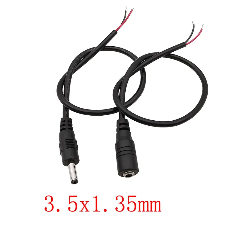 DC 3.5mm X 1.35mm Male Plug Female Jack DC Power Charging Cable Connector DC Power Wire Pigtail for CCTV Camera LED Strip Light