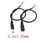 DC 3.5mm X 1.35mm Male Plug Female Jack DC Power Charging Cable Connector DC Power Wire Pigtail for CCTV Camera LED Strip Light