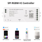 Tuya Wifi LED SPI RGBIC RGBWIC Controller WS2811 WS2812B SK6812 Addressable LED Strip Light Voice Control Alexa Google 5-24V