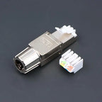 1Pc Zinc Alloy Shielded Ethernet Termination Plugs Cat7 Cat6A Cat8 RJ45 Connector Tool-Free