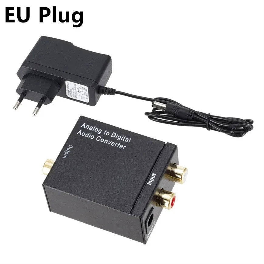 Analog to Digital Audio Converter L/R RCA to Digital Toslink Coaxial Audio Adapter For PS4 HDTV DVD Amplifier Soundbar Speaker