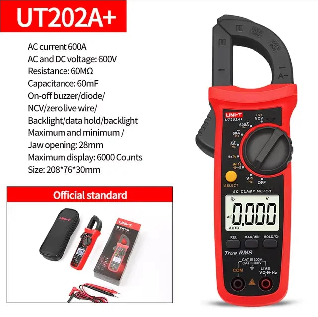 UNI-T Clamp Meter UT201 UT202 UT202A UT203 UT204 Plus Digital Tester Professional Voltmeter Pliers Ammeter Electric Multitester