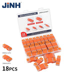 JINH CMK64 Series 18Pcs Mini Quick Connector Universal Compact Push-in Terminal Block Standard Solid Flexible Wires
