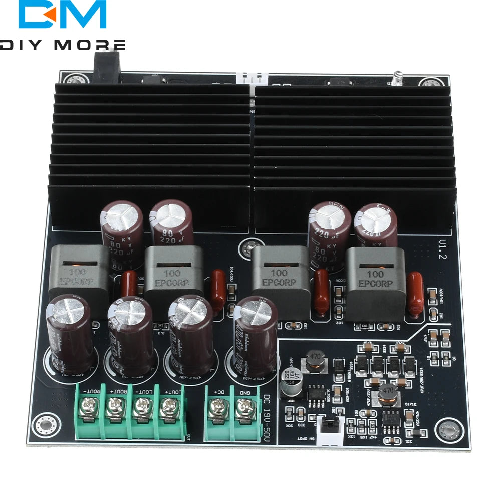 TPA3255 HIFI Dual Core Stereo Amplifier Board 2 Channel 600W+600W Class D Digital Power Amplifier TL072 OP AMP
