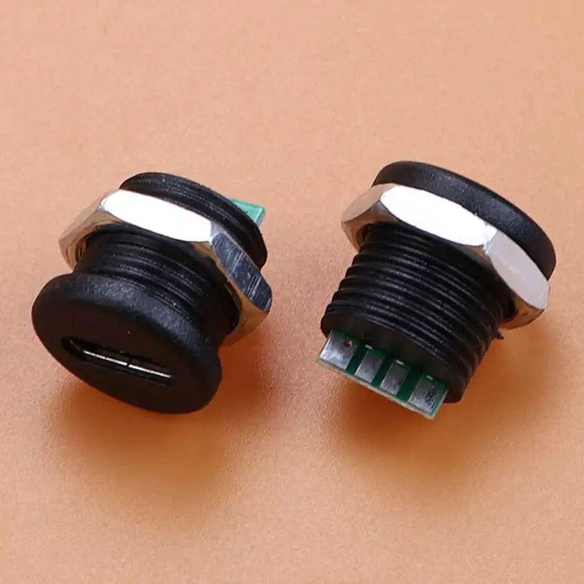 6Pin Type-C USB Waterproof Connector USB-C Direct Compression Welding Wire Type Female Socket Charging Port Tail Plug Interface