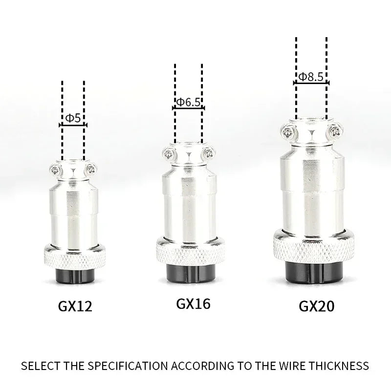 5/10/20 Packs GX12 GX16 GX20 Compatible Aviation Plug 2 3 4 5 6 7 8 9 10 12 14 15Pin M/F, Waterproof Circular Connector