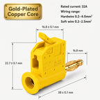 32A 4mm Solderless Stackable Banana Plug Lever Type Quick Wire Connector High Current Gold Plated Brass for Speaker Amplifier